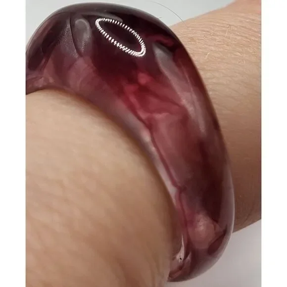 New Without Tags Pink Clear Chunky Ring Size 8 - Picture 3 of 4